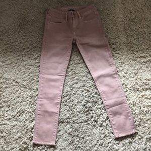 Dusty pink cropped jeans